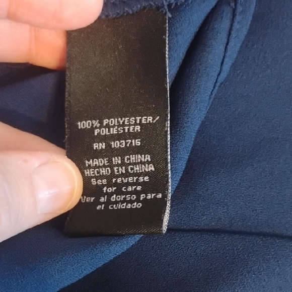 Zac & Rachel Navy Blouse with Bell Sleeves - Picture 5 of 5